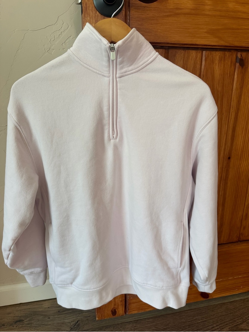 Athleta Pink 1/2 Half Zip Pullover Sweatshirt Mock Neck Long Sleeve Pocket XS